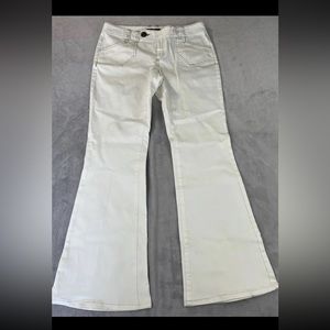 INC International Concepts womens white denim flare leg jeans size 6